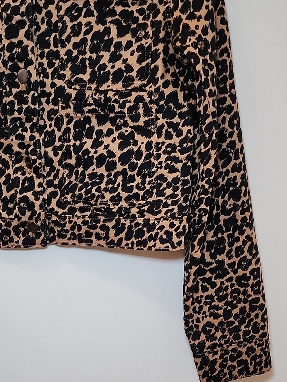 Antro The Cora Patch Pocket Jacket MaeveLeopard  Mobwife Strechy Size Large - Picture 9 of 15